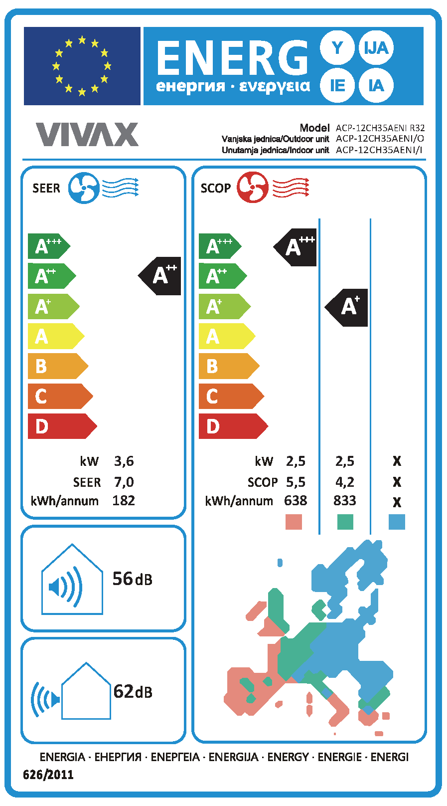 ACP 12CH35AENIIACP 12CH35AENIO Energy label