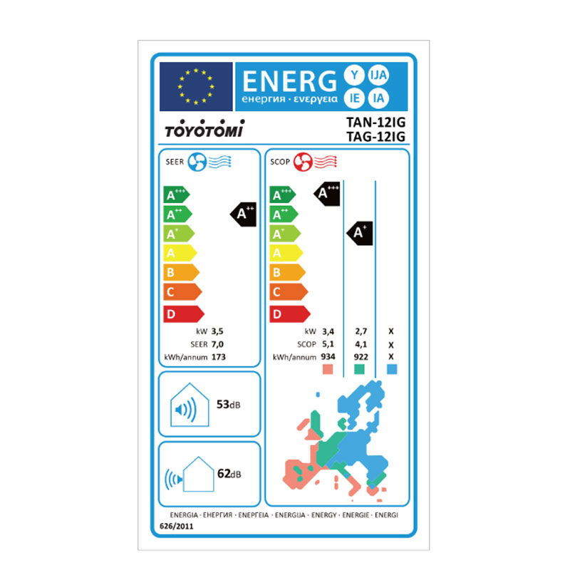 Kondicioner Toyotomi Ikigai TAN/TAG-12IG 12000 BTU Inverter Mono-Split A++/A+++ WiFi