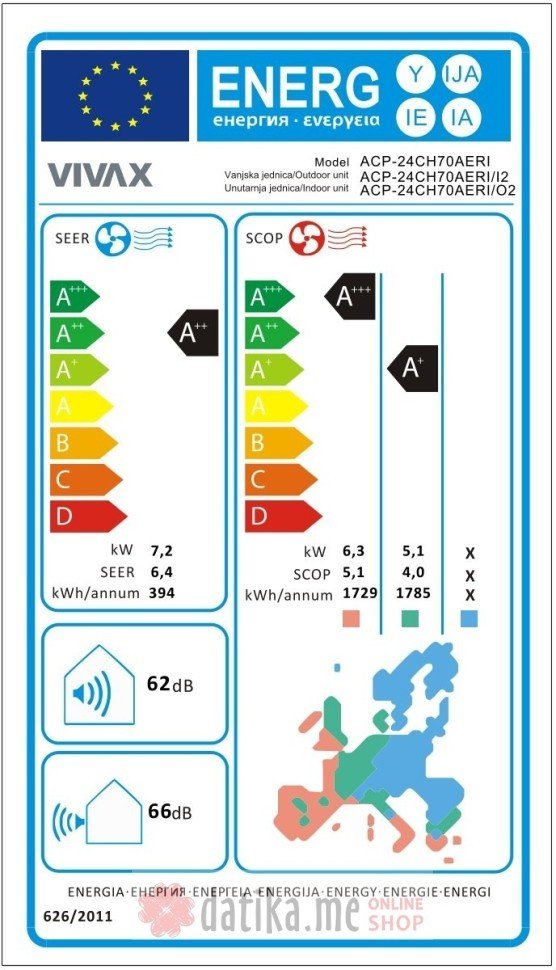 Kondicioner VIVAX ACP-24CH70AERI+ 24000 BTU Inverter Mono-Split A++/A+++ WiFi